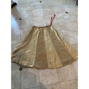 Gold hand embroidered and sequined long Indian skirt Lehanga